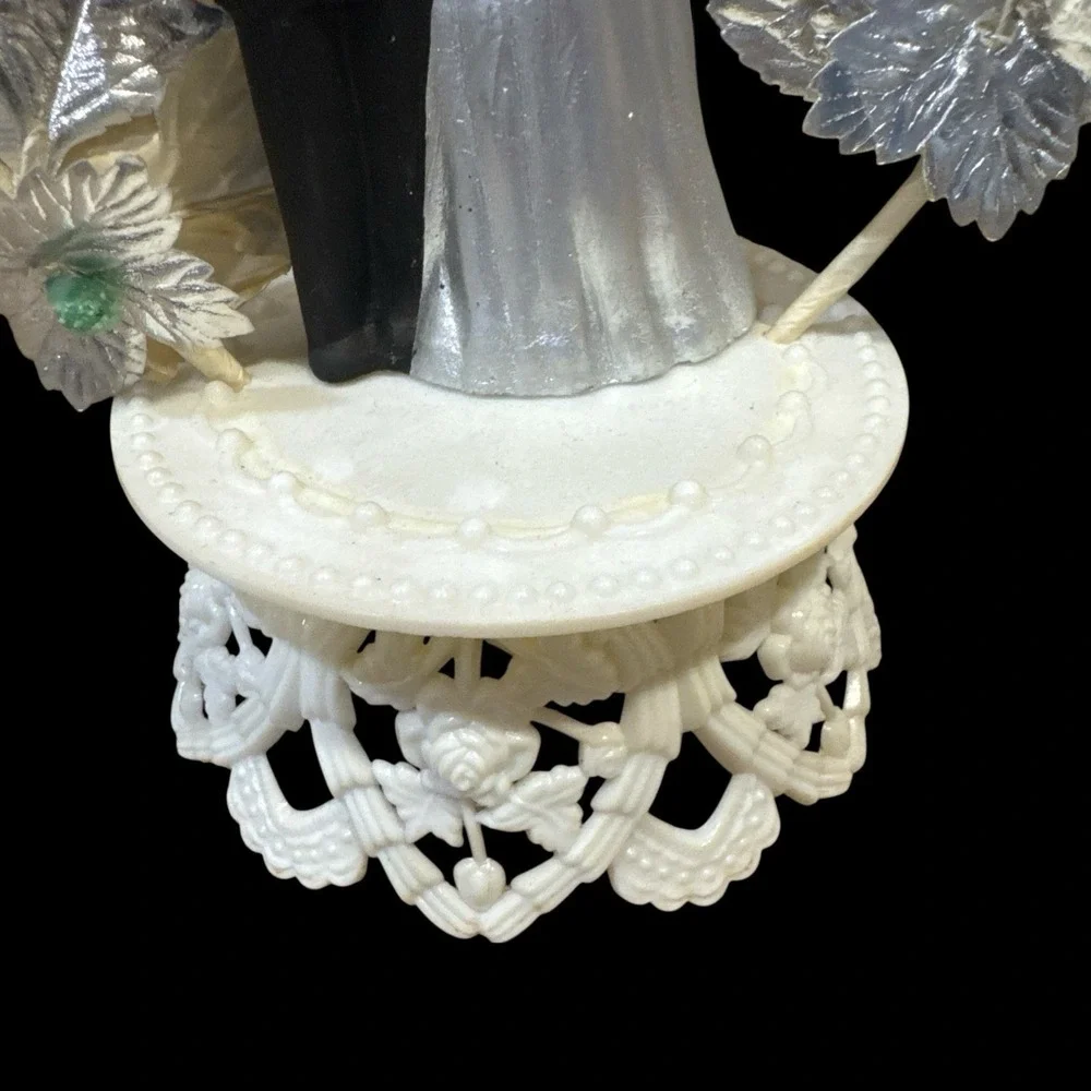 Vintage Mid Century 1960s Wedding Cake Topper Plastic 7